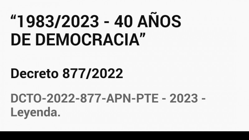 “1983/2023 - 40 AÑOS DE DEMOCRACIA”