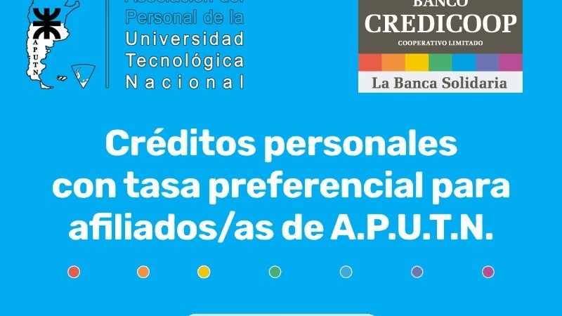 Créditos personales con tasa preferencial para afiliados/as de la APUTN
