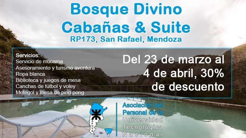 Nuevo convenio turístico APUTN en San Rafael, Mendoza: Bosque Divino Cabañas & Suite